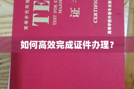 郸城如何高效完成证件办理？