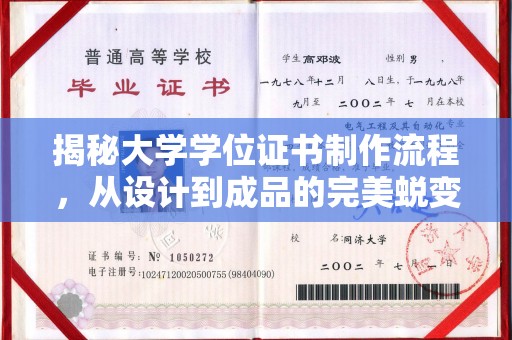 郸城揭秘大学学位证书制作流程，从设计到成品的完美蜕变