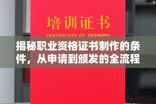郸城揭秘职业资格证书制作的条件，从申请到颁发的全流程解析
